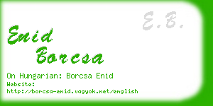 enid borcsa business card